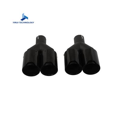 China Automotive Exhaust System Car Muffler General Y Type Tail Throat Exhaust Tail Muffler Tip Pipe Bright Black M-Style Exhaust Muffler Tip Tail Pipe for sale