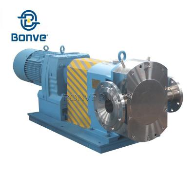 China Biofuel Industry High Capacity SS316L Rotor Lobe Rotary Pump for Tranferred Syrup Jam Yogurt Peanut Cheese Medium High Viscosity Dough for sale