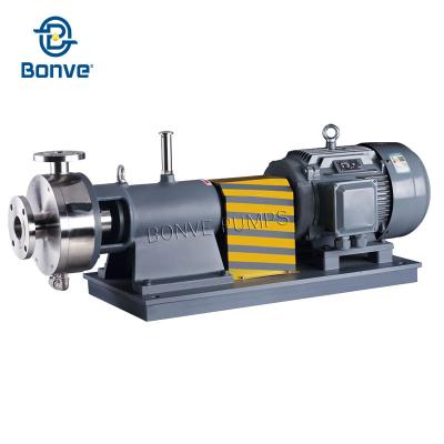 China Bonve SS316L High Shear Liquid Homogenizer High Viscosity Three Stage Inline Mixer Emulsifying Pumps For Food Refine Chemical Industry for sale