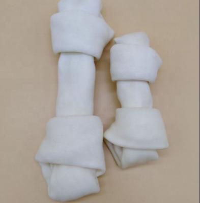 China Viable White Cowhide Rolled In Bone Dog Chew Dog Treat Snacks Dog Chews for sale