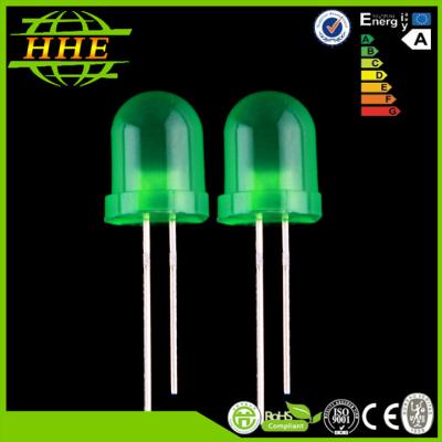 China Green Color Dip Type LED Through Hole 8mm LED 520nm - 525nm 20mA Epistar chip for sale