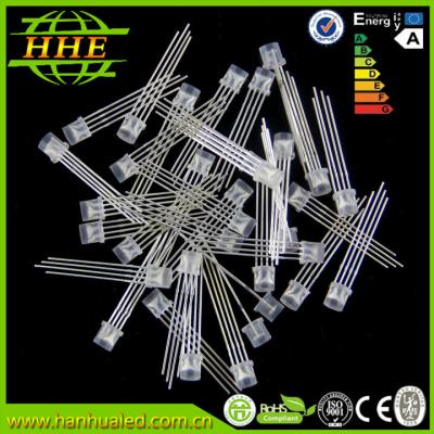 China Super bright flat top 5mm RGB LED , water clear / diffused common anode 4 pin LED diode for sale