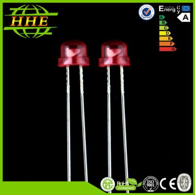 China Einzelne Diode rotes 620nm - 625nm der Farbstrohhut-hohen Helligkeits-5mm LED zu verkaufen