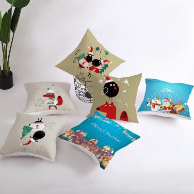 China 2022 New Cartoon Ribbon Christmas Office Pillow Anti-Static Living Room Border Sofa Cushion Decorative Amazon Pillow for sale