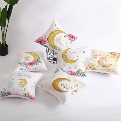 China Home Anti-Static Pillow Cover Gold Border Simple Print Moon Velvet Skin Peach Pillowcase Nordic Amazon Sofa Cushion for sale