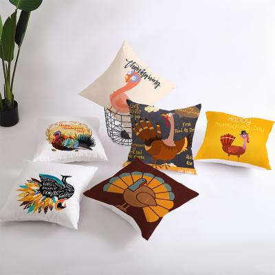 China New Thanksgiving Turkey Pillow Case Office Anti-Static Cushion Cover Living Room Sofa Decorative Pillow Shape Border for sale