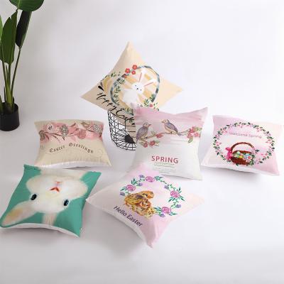 China New Anti-Static Amazon Border Easter Pillow Cover Office Cushion Cover Living Room Sofa Decoration Pillow Cover for sale