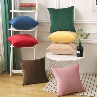 China Anti-bacteria Wholesale Nordic Sofa Pillow Chair Pillowcase Bedside Cushion Velvet Style Solid Color Pillow Backrest for sale