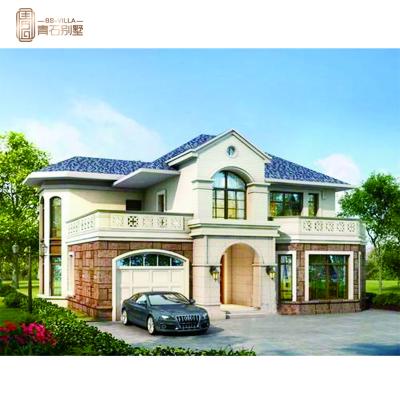 China European Modern Luxury Prefab House Light Steel House Prefab Steel Frame House Villa Wood Fiberglass for sale