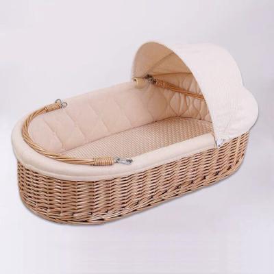 China Minimalist Natural Environmental Healthy Child Sleeping Baby Wicker Baby Moses Basket Suitable for Home and Hotel for sale