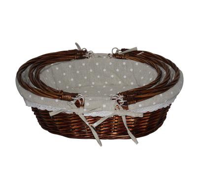 China Sustainable Wholesale Wicker Fruit Picnic Basket With Folding Handles, Vegetable Picnic Basket Willow Set On Sale for sale