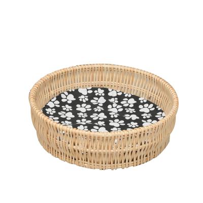 China Best Selling Handmade Wicker Waterproof Pet Bed Basket Pet Rattan Sofa Bed Wholesale Pet Bed for sale