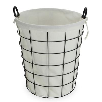 China Sustainable Hot Selling Wire Metal Iron Laundry Fruit Basket Vegetable Storage Basket With Handle for sale