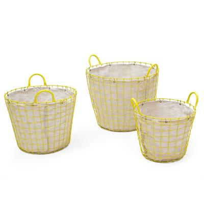 China Sustainable Custom Metal Iron Wire Items Fruit Supermarket Laundry Storage Basket Shopping Organizer for sale