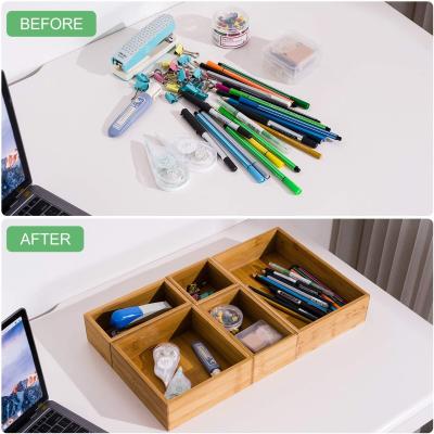 China 5 Pieces Viable Wooden Makeup Storage Box Drawer Storage Box Set,Deluxe Desktop Storage Box Set for sale