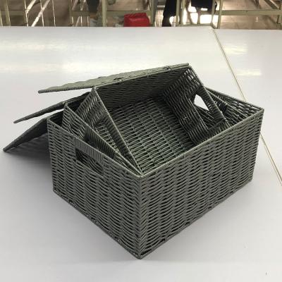 China Hot Selling Wholesale Kitchen Organizer Basket Viable Cheap Plastic Storage Hand - Woven Storage Basket Plastic for sale