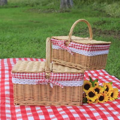 China Picnic Basket Wicker Basket Picnic Basket Set Wholesale Wicker Basket Willow Picnic Wicker Basket Bulk Picnic for sale