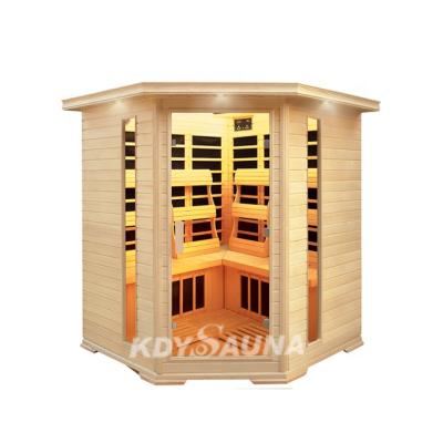 China High quality Hemlock luxury 3 person outdoor computer control panel sauna, outdoor sauna for sale, outdoor steam sauna room for sale