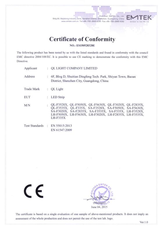 CE - Shenzhen Ql Light Company Limited