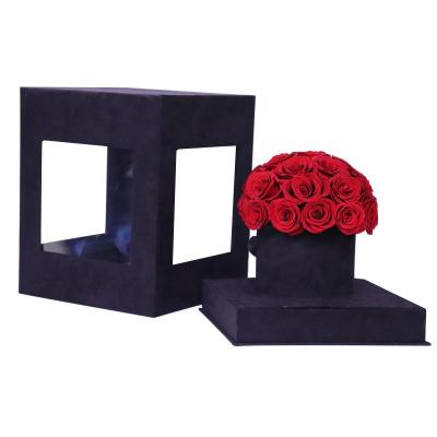 China Wholesale Perpetual Flower Preserved Roses Eternal Flower Fresh Natural Round Box Preserved Flowers In Round Box for sale