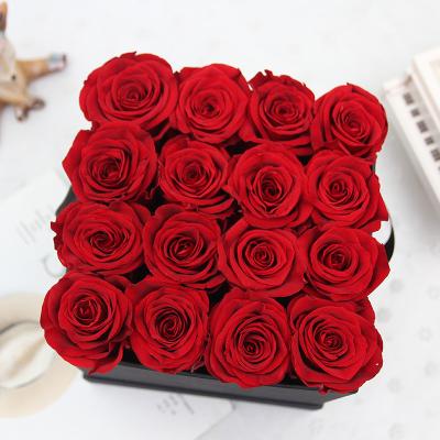 China Perpetual Flower Amazon Border Preserved Flowers Rose Gift Box Yunnan Dried Eternal Flower Rose Gift Preserved Roses in Gift Box for sale