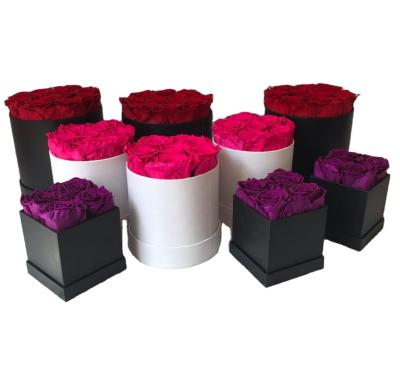 China Hot Selling Preserved Flower 2021 Natural Touch Rose Everlasting Eternal Rose 9 Preserved Roses In Square Box for sale