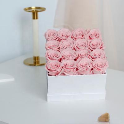 China Modern Simplicity Luxury Gift Boxes Preserved Flowers Roses Durable Roses Preserved Paper Boxes for sale