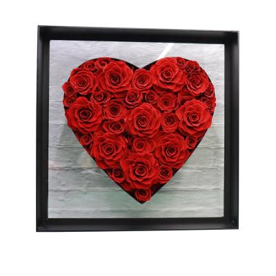 China Wholesale Perpetal Flower Preserved Roses Luxury Heart Preserved Flower Gift Box Wedding Flower Box Christmas Festival Gift for sale