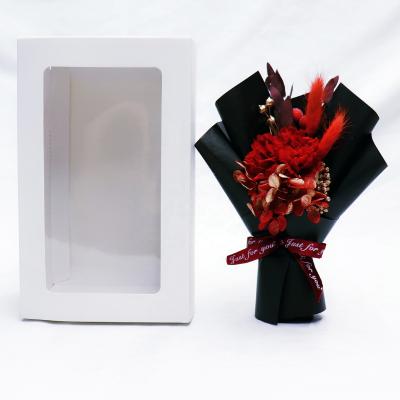 China Gift Box Valentine's Day Preserved Carnation Rose Flower Bouquet Mother's Day Eternal Flower Decoration Perpetual Flower for sale