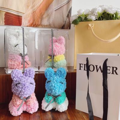 China PE Foam Flower Soap Flowers Back Foam Bear PE Foam Rose Gold Snap Ribbon Gradient Curved Eyelash Rabbit for sale