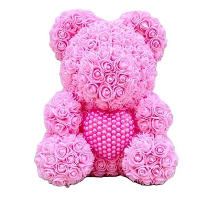 China Wholesale Modern Soap Rose Bear Artificial Foam Rose Bear for 40cm Rose Teddy Bear For Valentine&'s Day Gift for sale