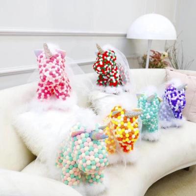 China Artificial Fabric Flowers Foam Colorful Yarn Rose Bear Gift Sets Rose Soap Flower Fur Ball Unicorn Crown for sale