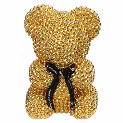 China Pearl Bear Teddy Rose Bear Artificial Flower Foam Golden Bear Valentine Gift 01 for sale