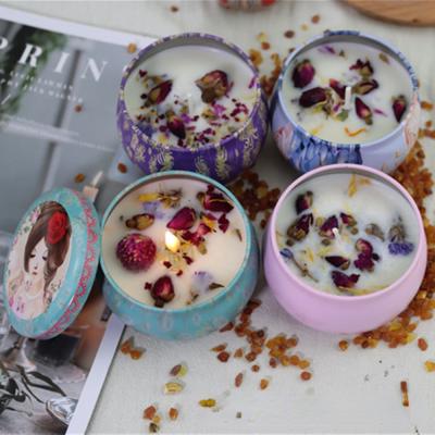 China Soy Wax Aromatherapy Candle Furniture Decorative Ornaments Table Aromatherapy Plant Dried Flower Cardboard Box Scented Candle Soy Wax 01 for sale