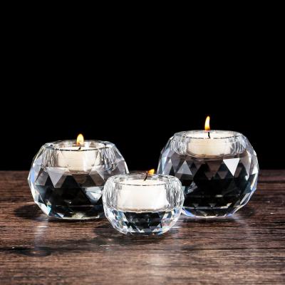 China Glass Scented Candle Crystal Candlestick Candlestick Furniture Ornaments for sale