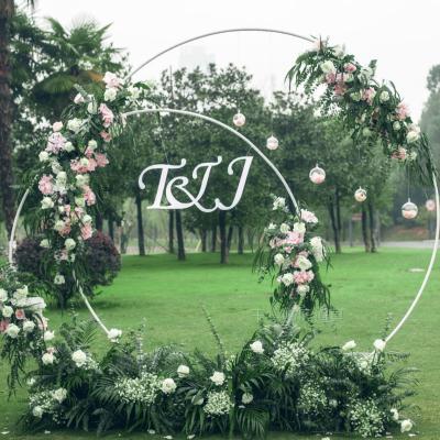 China Party Supplies Wedding Party DecorationModern Round Metal Arch Gold Wedding Balloon Arch Flower Stand for sale