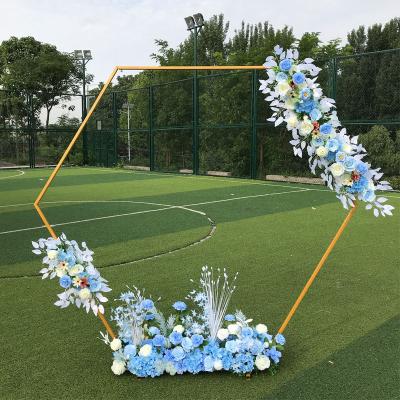 China Wedding Decoration Manufacturer Wholesale Wedding Flower Backdrop Metal Hexagon Arch Stand for sale