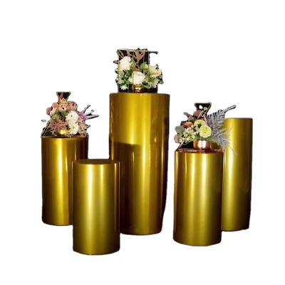 China Metal Wedding Party Supplies Cylinder Dessert Table Stand For Wedding Decoration Kit for sale