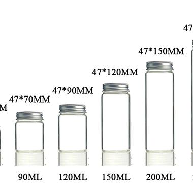 China Food Borosilicate Glass Memory Tube 10Ml Cylinder Glass Thin High Roll On Bottle With Cap Storage Jar With Aluminum Screw Lid for sale