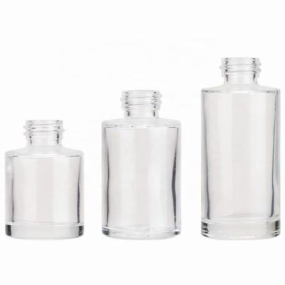 China 30ml 50ml 80ml Cosmetic Clear Round Dropper Essential Oil Glass Bottle for sale