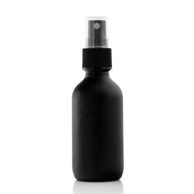 China 30ml 60ml Matte Black Glass Essential Oil Cosmetic Empty Perfume Spray Bottles With Fine Mist Sprayer Pump for sale