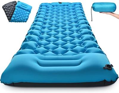 China Waterproof Lightweight Durable Portable Self Inflating Sleep Pad For 20S Camping Quick Inflate Camping Pat Durable Stitchable Camping Mat With Pillow for sale