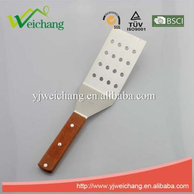 China Metal Kitchen Stainless Steel Blade Wooden Handle Cake Pie Pizza Shovel Baking Spatula WCTS802 for sale