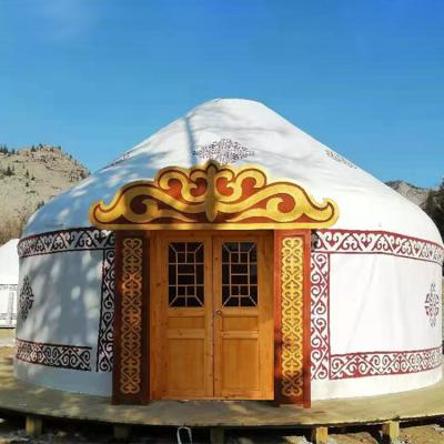 China Diagonal Bracing Type Tent Glastent Cheap Mongolian Globe Wood Frame Traditional Wooden Yurt for sale