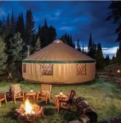 China Diagonal Bracing Type Waterproof Mongolian Lixury House Felt 10 Meter Traditional Wooden Yurt for sale