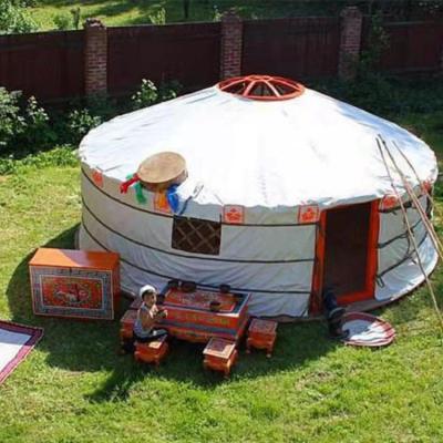 China Diagonal Bracing Type Tent Glastent Cheap Home House Waterproof Mongolian Green Traditional Wooden Yurt for sale