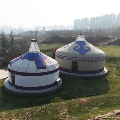 China Diagonal Bracing Type 4m Ger 6m Sales Home House Waterproof Mongolian Green Traditional Wooden Yurt for sale