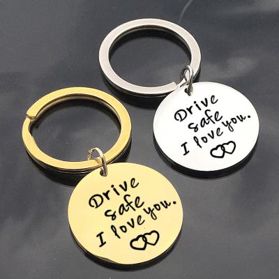 China Fashionable Stainless Steel Key Chain Drive Safe Couple I Love You Family Key Chain for sale