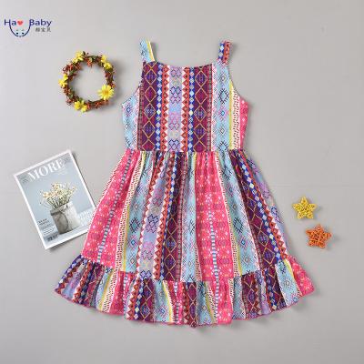 China Anti-Static Hao Baby Cross-Border Exclusively For Small And Medium Kids Dress Straight Ethnic Print Cardigan Stitching for sale