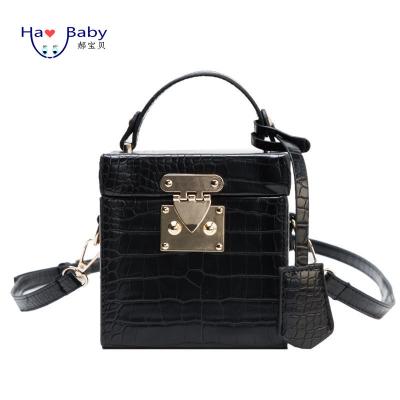 China Hao Baby 2022 Korean Version Fashionable Crocodile Pattern Box Ladies Handbags Fashion Popular Women's Bags for sale